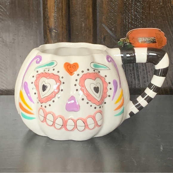 Blue Sky Sugar Skull Mug - Dia de Los Muertos Collection - Picture 1 of 12